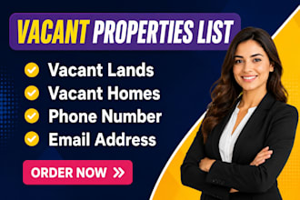 provide vacant land and vacant home leads with skip tracing