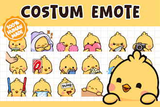 draw cute custom emotes for twitch, discord, kick and more