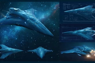 draw sci fi futuristic vehicle aircraft spaceship for you