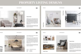 design reusable property listing brochure templates, agent marketing booklet