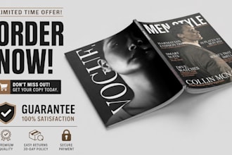 design magazine cover and layout, editorial, catalog and print newsletter
