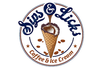 design a professional ice cream logo for your brand