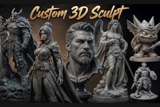 sculpt 3d miniature, character, statue, bust, mascot, figurine stl for printing