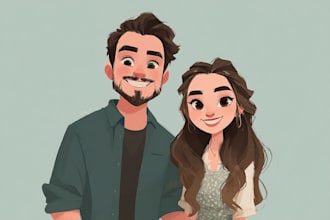 making a magical disney style couple artwork