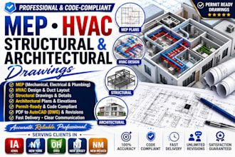 mep plans hvac design structural and architectural drawing de iowa ny ohio nj nm