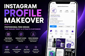 create a professional instagram profile makeover and feed design