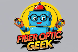 do amazing geek robot logo with free source file