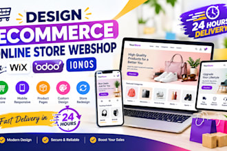 create ecommerce online store design webshop on wix store, odoo, ionos redesign