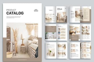 design editable furniture product catalog home decor lookbook and sell sheet