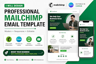 design a professional mailchimp email template in canva