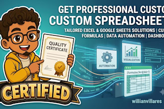 create a custom excel or google sheets spreadsheet