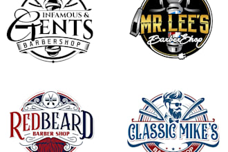 design modern barber shop logo with free unlimited revisions