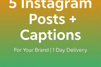 design 5 instagram posts with engaging captions