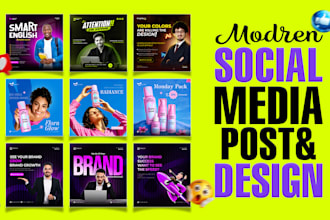 create modern social media post designs for your brand