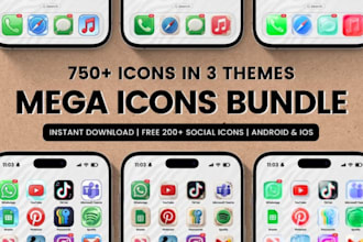 design attractive app logo app icon and splash screen, mobile app icon