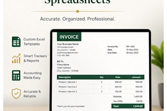 create custom excel invoices and accounting spreadsheets
