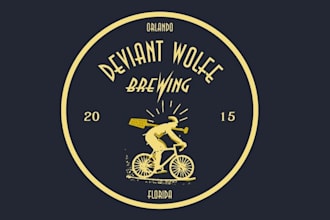 design craft brewery bar logo with iconic silhouette