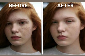 do professional photo retouching and skin smoothing