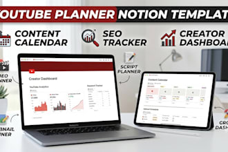 design a premium youtube planner notion template for creators