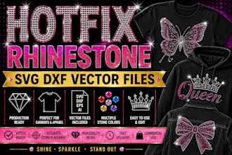 create custom rhinestone garment designs for t shirts hoodies skirts and apparel