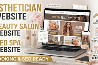 do esthetician skincare website hair extension, beauty salon and medspa website