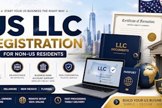 register your US llc for non US residents assist with US business bank account