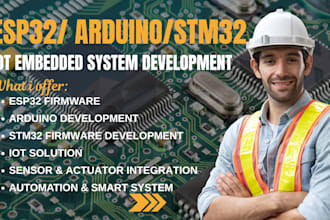 do esp32, stm32, arduino firmware, pcb design and iot app development