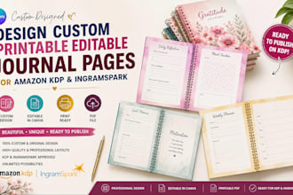 design custom printable editable journal pages for amazon KDP and ingramspark