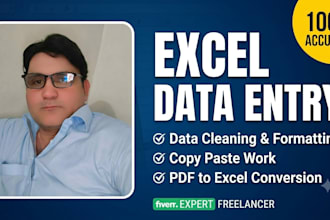 data entry in excel,clean and formate data