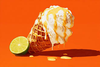 create amazing food pop art illustration for restaurant and branding