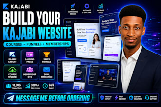 design kajabi website and landing page with sales funnel for course launch
