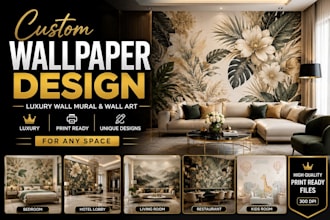 design custom luxury wallpaper wall mural and wall art for interiors