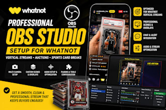 set up obs studio for whatnot vertical streams, auctions, and card breaks