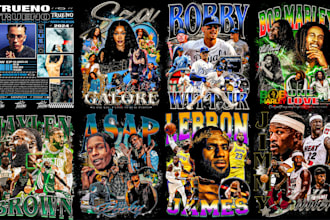 design a crazy vintage style bootleg rap tee for you