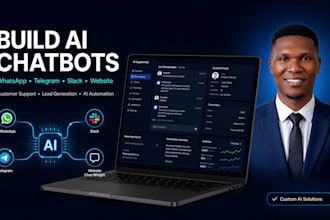 build ai chatbot, whatsapp chatbot, telegram bot, slack bot customer support bot