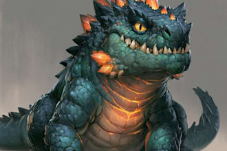 create unique creature monster design and character design