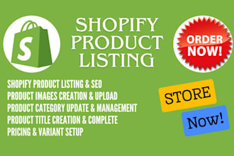 do shopify product listing, SEO, and inventory manage