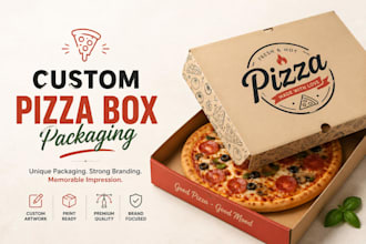 custom pizza box 2026 packaging food box, takeaway packaging and pizza artwork