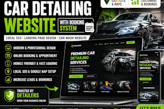 build converting car detailing booking system website design carwash landingpage
