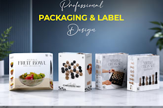 create eye catching product box packaging and label design