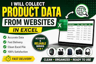 scrape product data from ecommerce websites into excel
