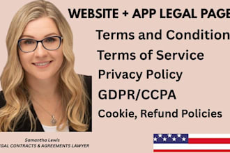 write terms and conditions, privacy and cookie policy, gdpr
