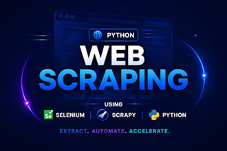 do python web scraping using selenium and scrapy