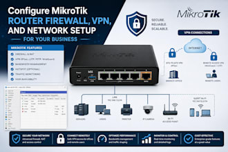 configure mikrotik router firewall, VPN, and network setup for your business