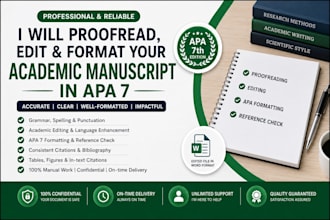 proofread edit and format your academic manuscript in apa 7