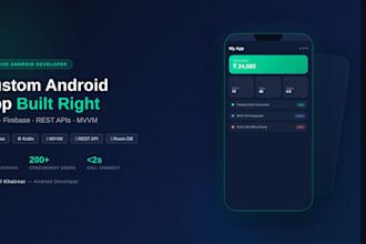 develop a custom android app using kotlin, firebase, and rest apis