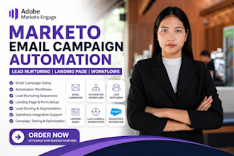 setup marketo email campaign automation lead nurturing landing page popup form