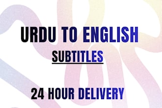create urdu to english srt subtitles for youtube videos