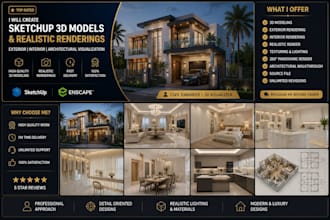 create sketchup 3d models and renderings