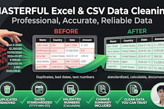 clean, format and deduplicate your excel or CSV data